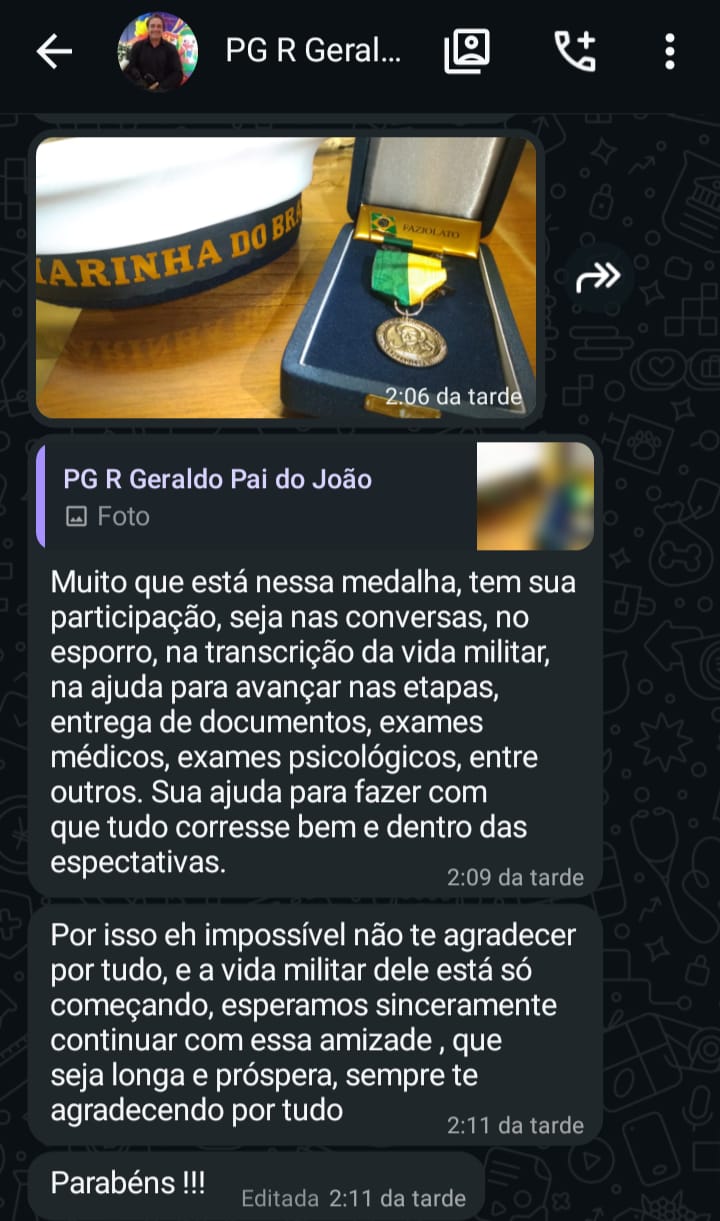 Depoimento de aluno