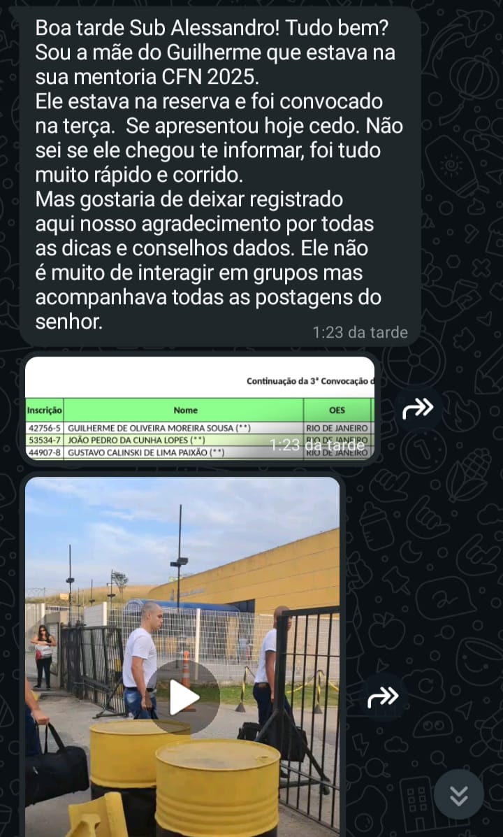 Depoimento de aluno