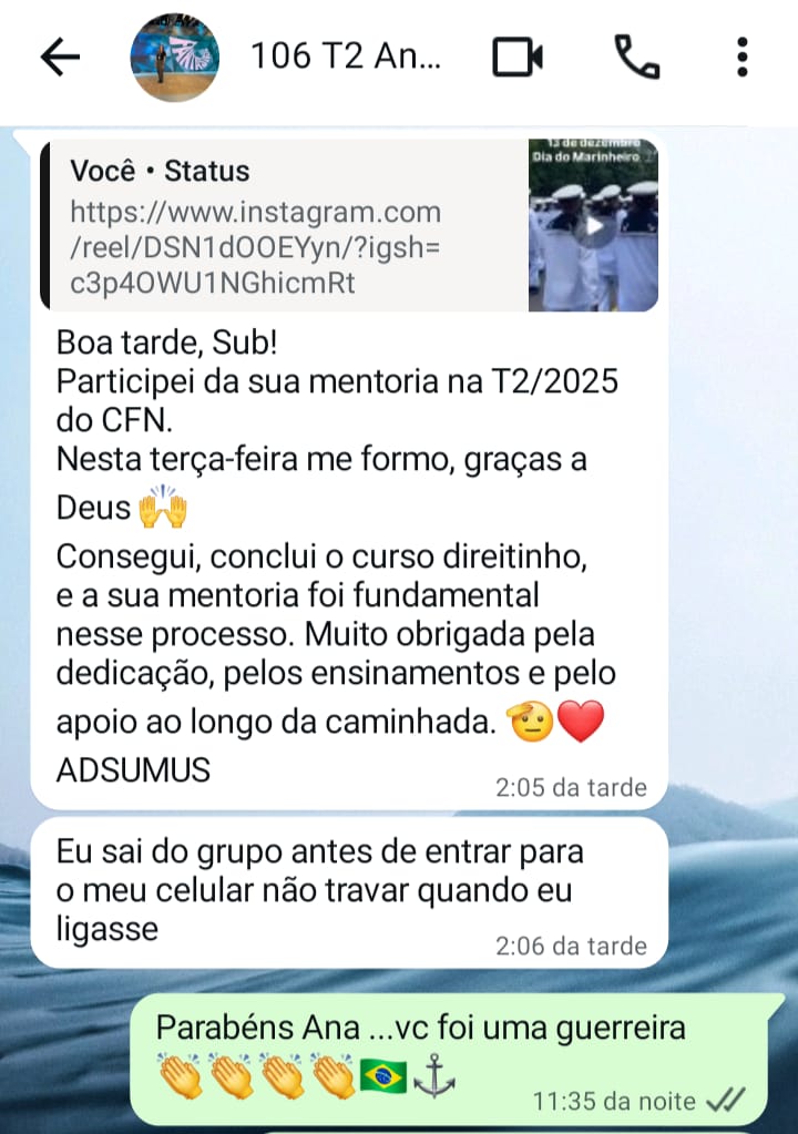 Depoimento de aluno